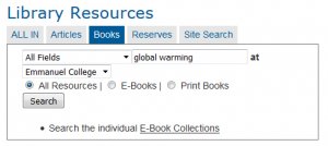 Search for books on global warming